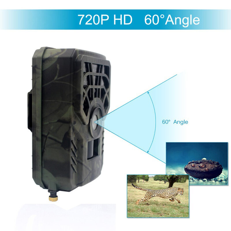 Câmera de caça à prova d'água pr300c 720p, câmera de trilha de animais selvagens, visão noturna, detector de animais selvagens, armadilha fotográfica, jogo ao ar livre