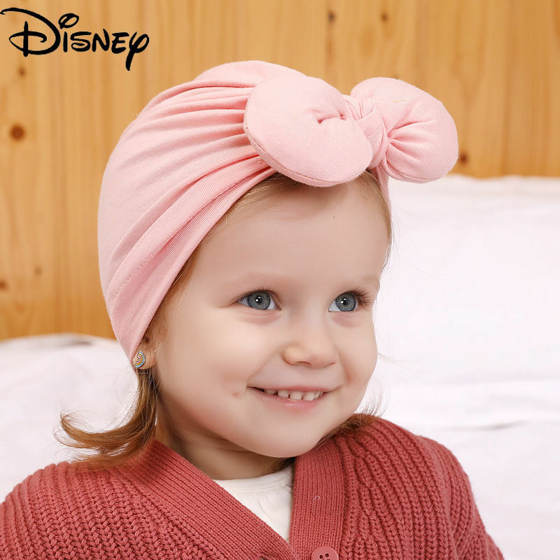 Disney Cartoon śliczne osobowość twórcza jesienno-zimowa bawełna gruby królik uszy wiązane czapka dla niemowląt