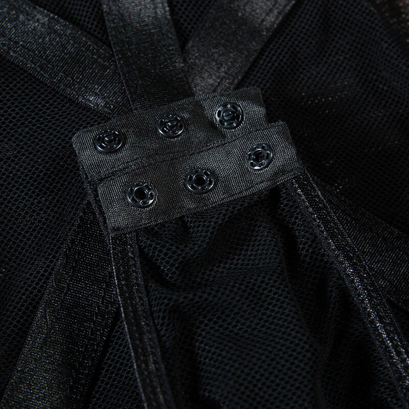2020メッシュ透明セクシーな女性黒ゴシックファッションナイトクラブオーバーオールスキニーボディスーツパンク中空包帯ロンパース