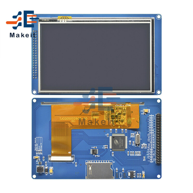 5.0 인치 5.0 "TFT LCD 디스플레이 모듈 800x480 터치 패널 스크린, PCB 보드 모듈 드라이버 IC SSD1963 SD 카드 AVR STM32