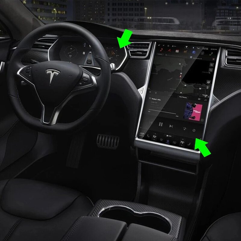 Película de vidro temperado para navegação automotiva tplus 2021, protetor de tela touch, acessórios automotivos, para tesla model 3 y s x