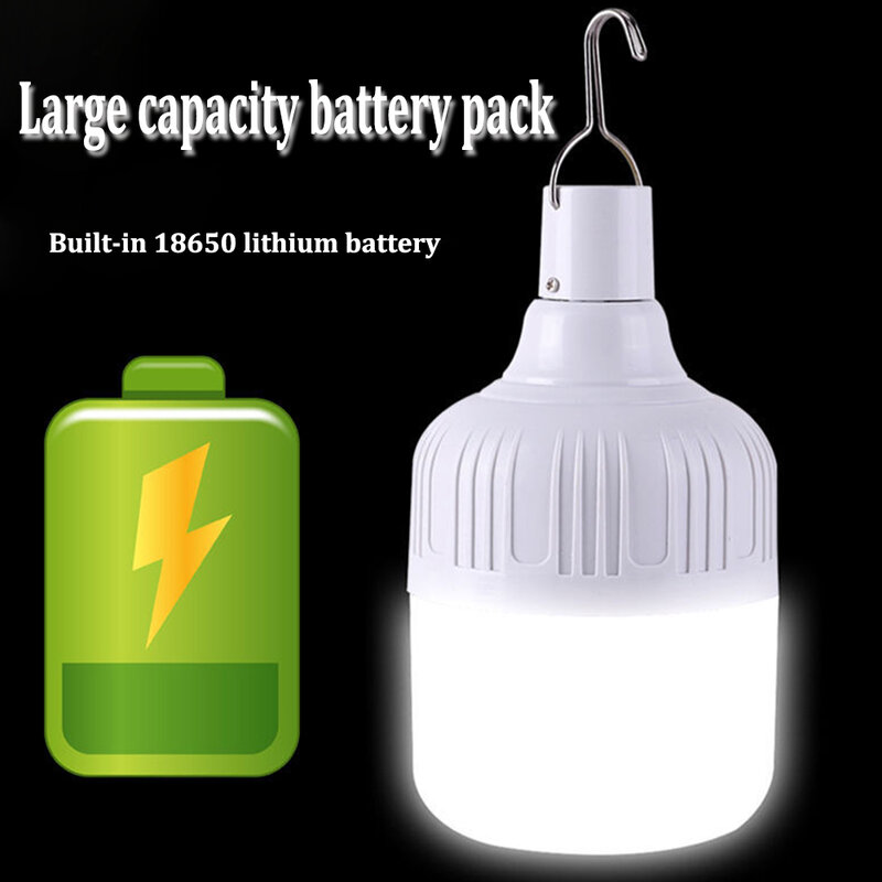 Luz de emergencia portátil con bombillas LED para lámpara móvil recargable por USB, luces de acampada con gancho, decoración del hogar, gran oferta