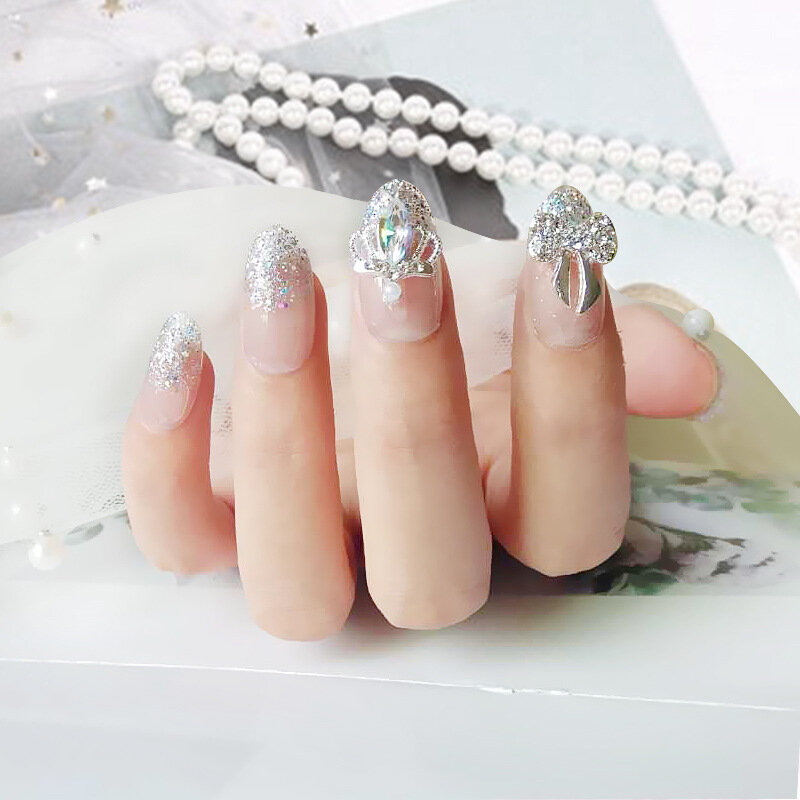 24 sztuk wielokrotnego użytku długie sztuczne paznokcie motyl sztuczne paznokcie zdobienie paznokci dekoracje laserowe tipsy z klejem naciśnij na paznokcie narzędzia