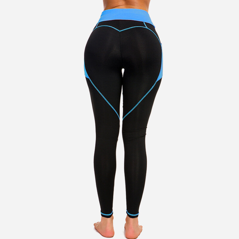 Cintura alta retalhos ginásio treinamento leggings alta elasticidade collants com bolso yoga calças esportivas mulheres magro correndo calças de fitness