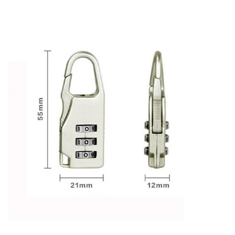 New Resettable 3 Digit  Mini Dial Digit Number Code Password Combination Padlock Travel Suitcase Luggage Security Number Lock