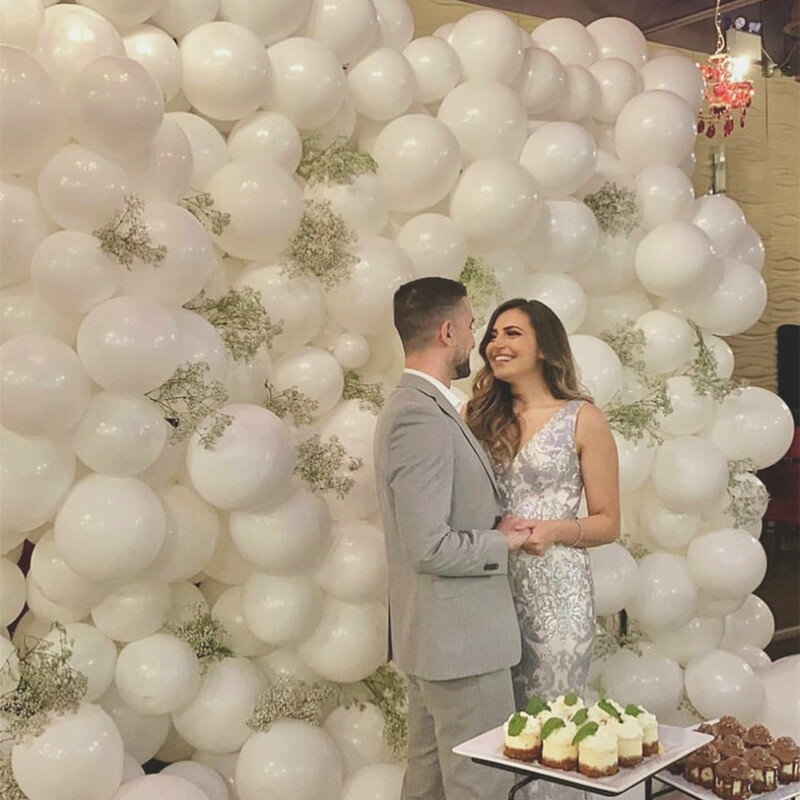Globo blanco puro mate de 5 "10" 12 "18" 36 ", forma de arte blanco redondo, decoración de fiesta de cumpleaños de boda, globos románticos