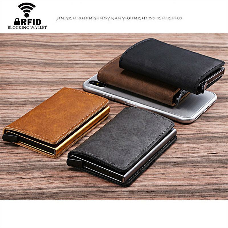 ZOVYVOL 2023 New Vintage Card Wallet Purse ID Credit Card Holder With RFID Automatic Money Clips Business Wallet Purse Card Case