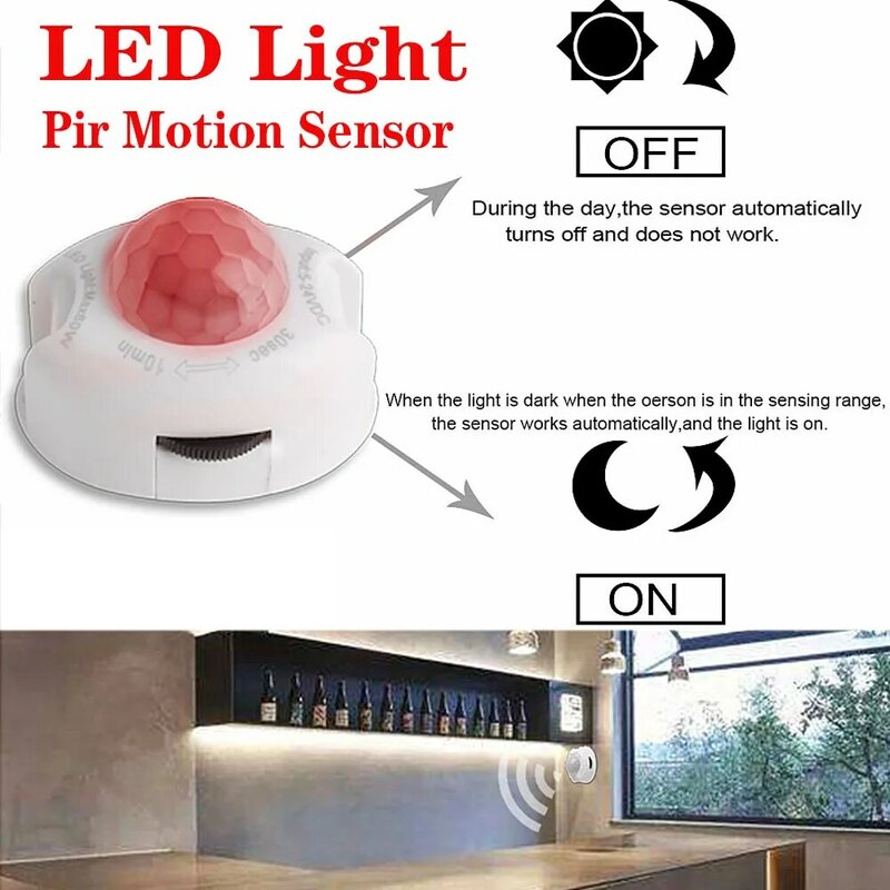 Sotto l'armadio luci a LED con sensore di movimento armadio luce striscia LED 12V armadio impermeabile armadio lampada da letto 220 alimentatore ue