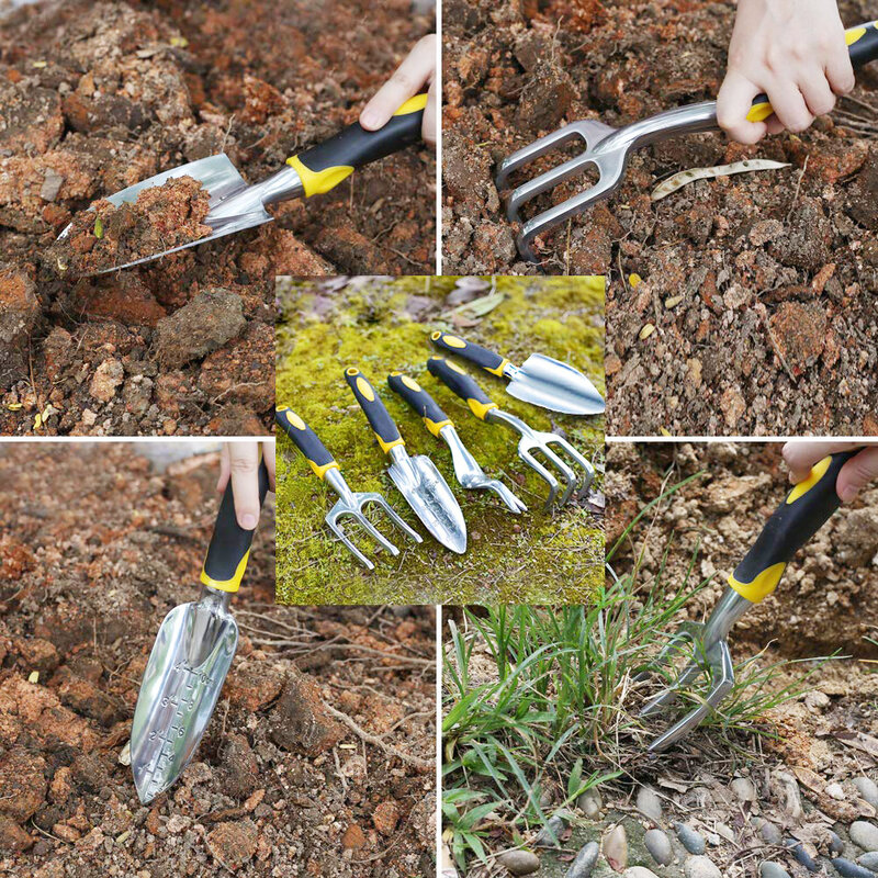 TAITU narzędzie ogrodowe ręczne kielnia Bonsai łopatki grabki, kultywator, narzędzia do chwastów z ergonomiczny uchwyt, na trawnik ogrodowy przeszczep użytków rolnych