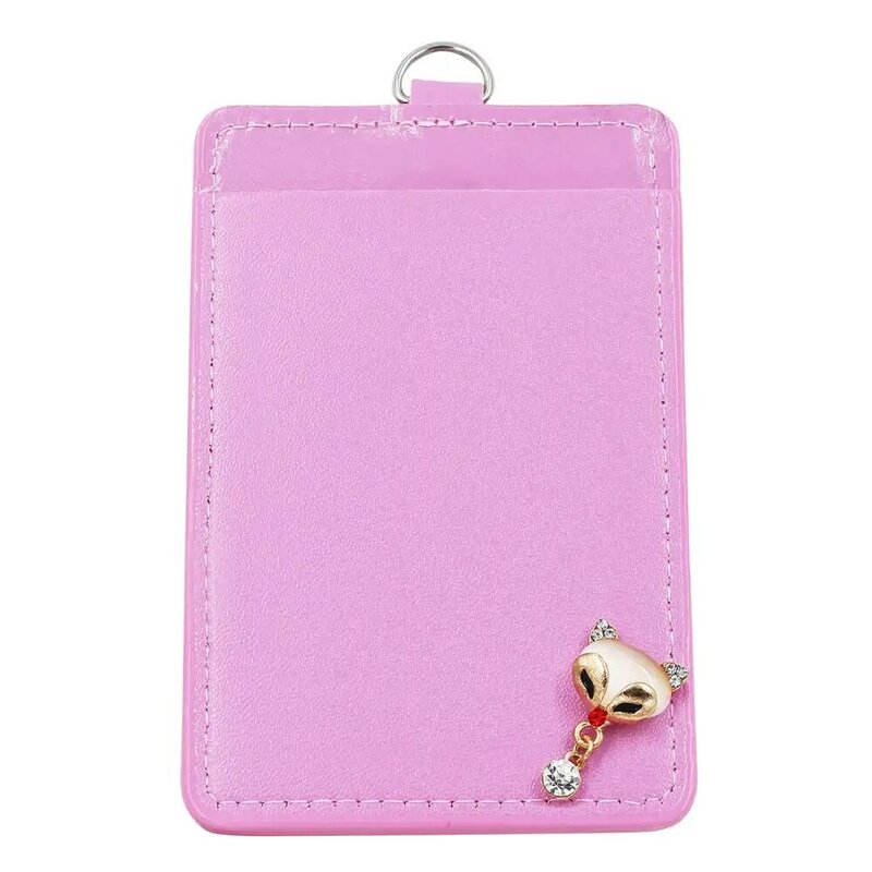 Idclip rosa kiss couro crachá espaço para cartões de crédito cartão de id acessórios