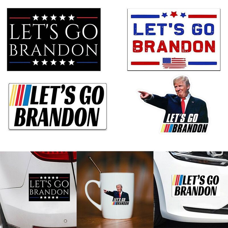 دعم جو بايدن ترامب سيارة ملصقات للسيارة متعددة الأشكال FJB دعونا نذهب براندون ملصق مائي