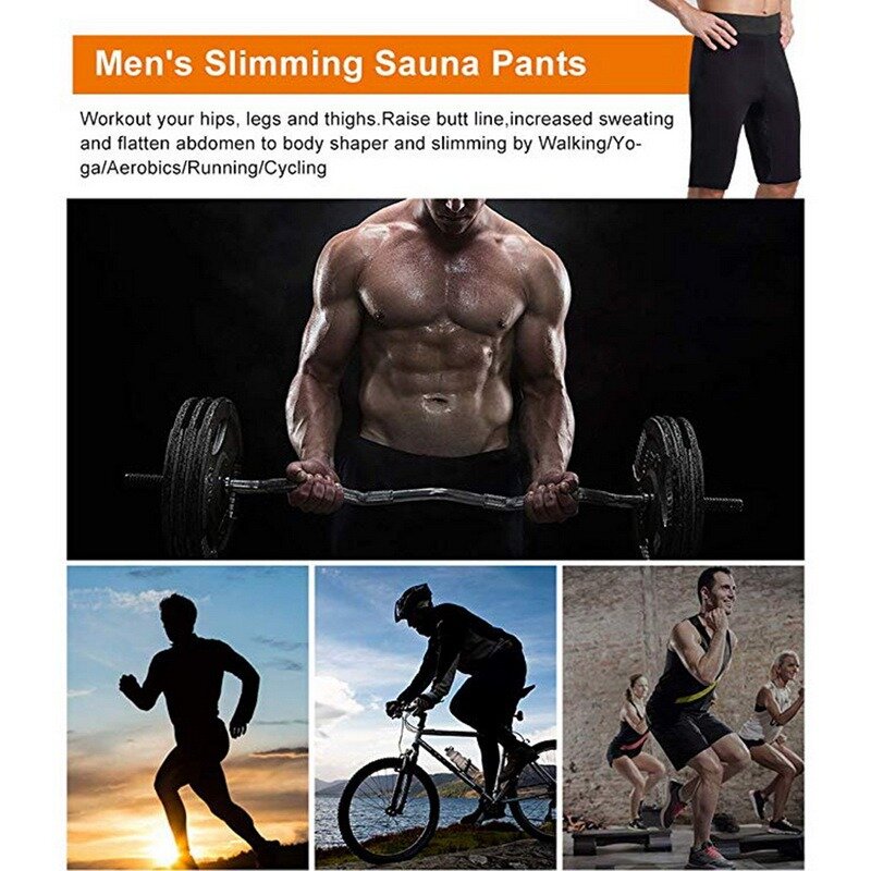 Pantalon de Sauna amincissant pour homme, sous-vêtement moulant sans couture, culotte de Compression, taille haute