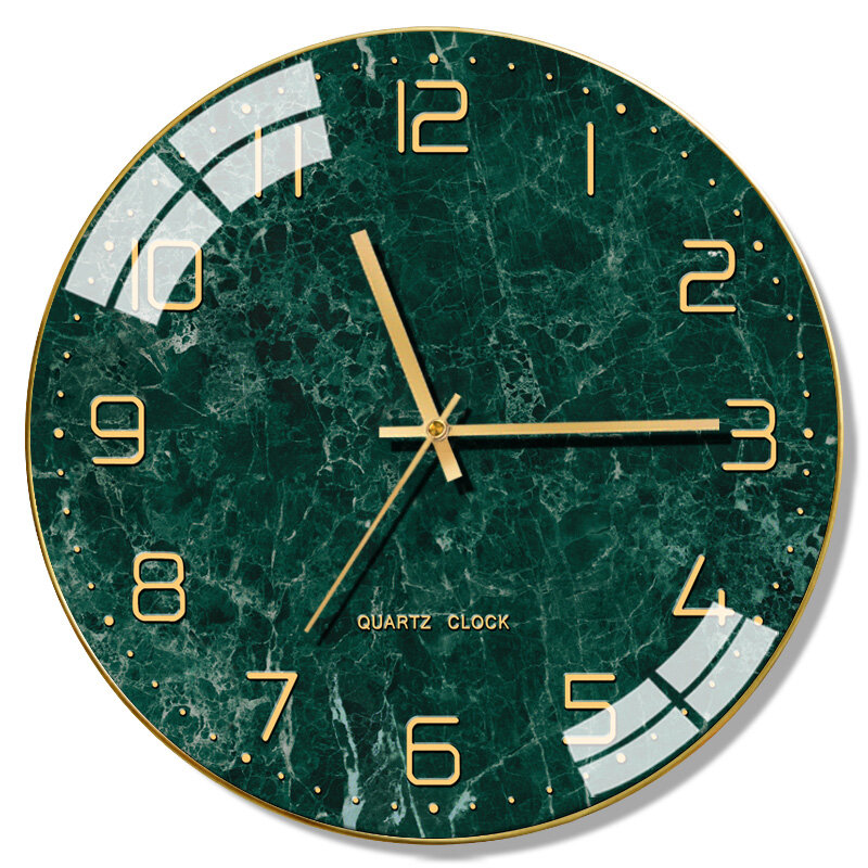 Horloge murale nordique moderne et silencieuse en verre, décoration pour la maison, en marbre, pour la cuisine, FZ215