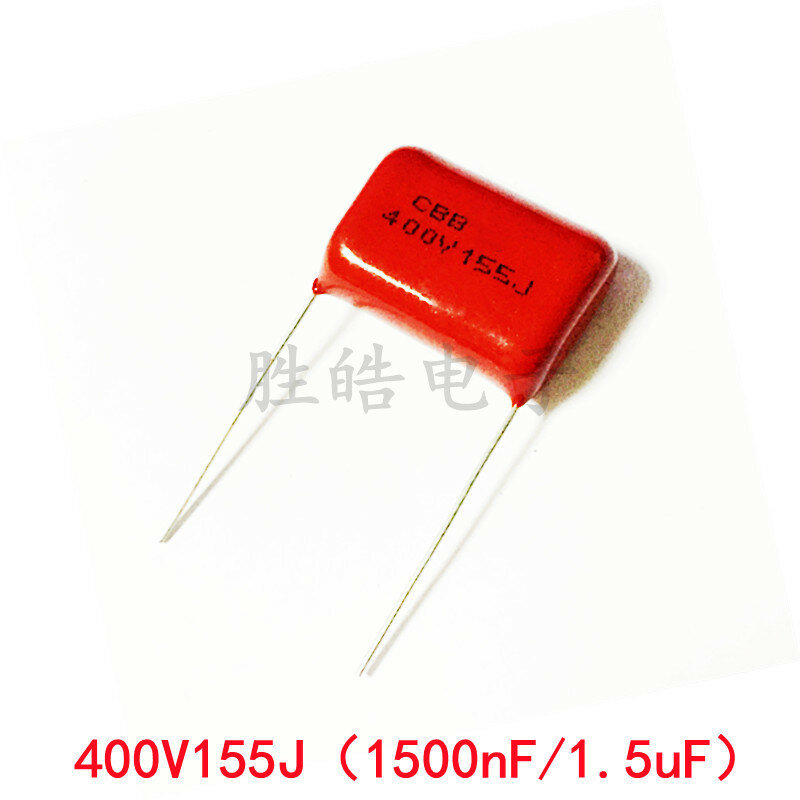 5 pces 400v155j 1.5uf alta qualidade 5% passo 15mm 20mm 25mm 1500nf 400v 155 155j cbb capacitor de filme de polipropileno