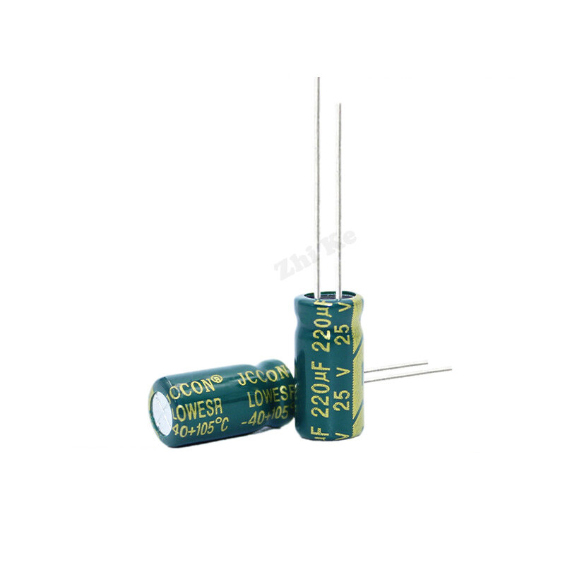 50pcs/lot 25V 220UF Low ESR/Impedance high frequency aluminum electrolytic capacitor size 8*12 25V 220UF 20% 105C