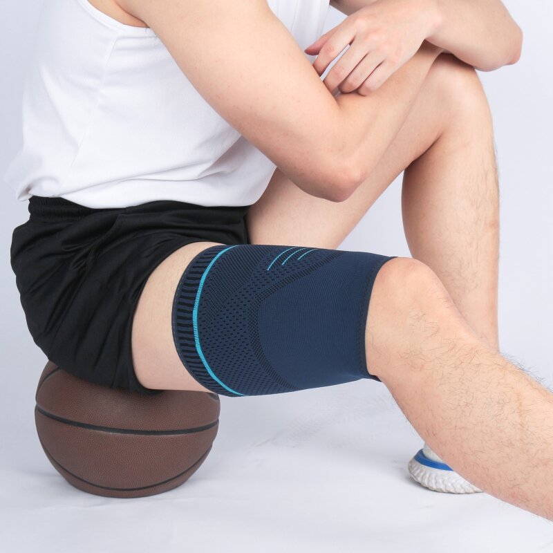 Unissex perna cinta macia respirável anti-suor anti-derrapante compressão coxa protetor superior perna manga capa esportiva 1pc