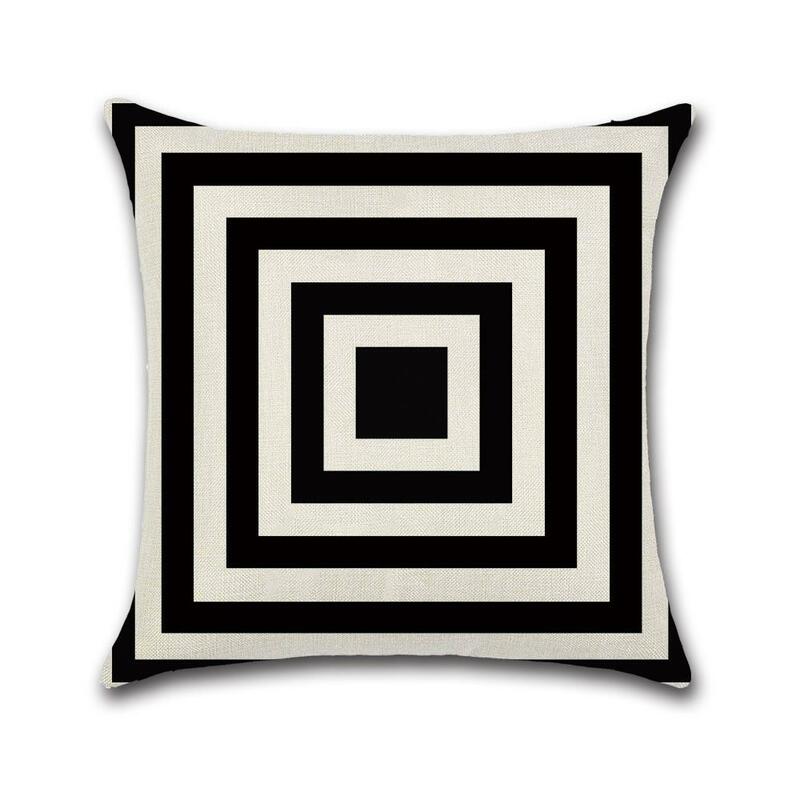 Minimalistyczne czarno-białe fale dekoracyjne poszewki na poduszki geometryczna poszewka na poduszkę prosta poszewka kussensloop almohada ZT221