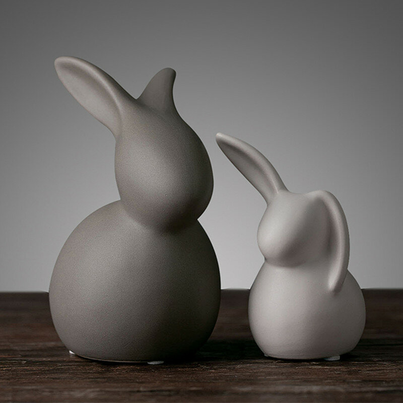 Nordic Table Ceramic Ornaments Porcelain Animals Decorations Include Elephant Cat Deer Rabbit Snail Home Decor Crafts Miniatures