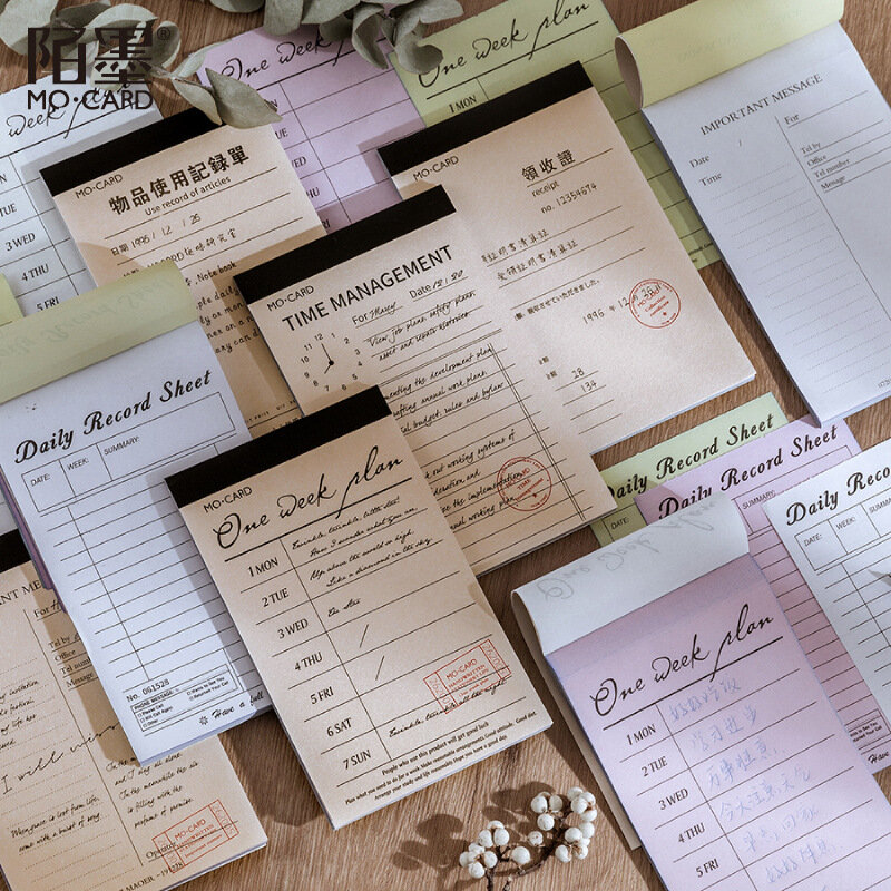60แผ่น/แพ็ค Memo Pad Simple Plan ทุกวันบันทึกการจัดการการเรียนรู้ Clocking ตารางสัปดาห์ Planner Sticky Note Office