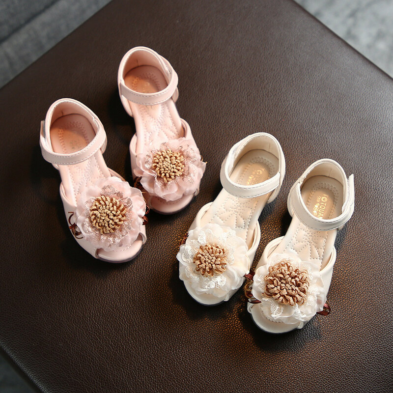 Girls Sandals Toddler Infant Kids Baby Girls Lace Floral Party Princess Leather Shoes Sandals Kids Girls Wedding Dress Shoes