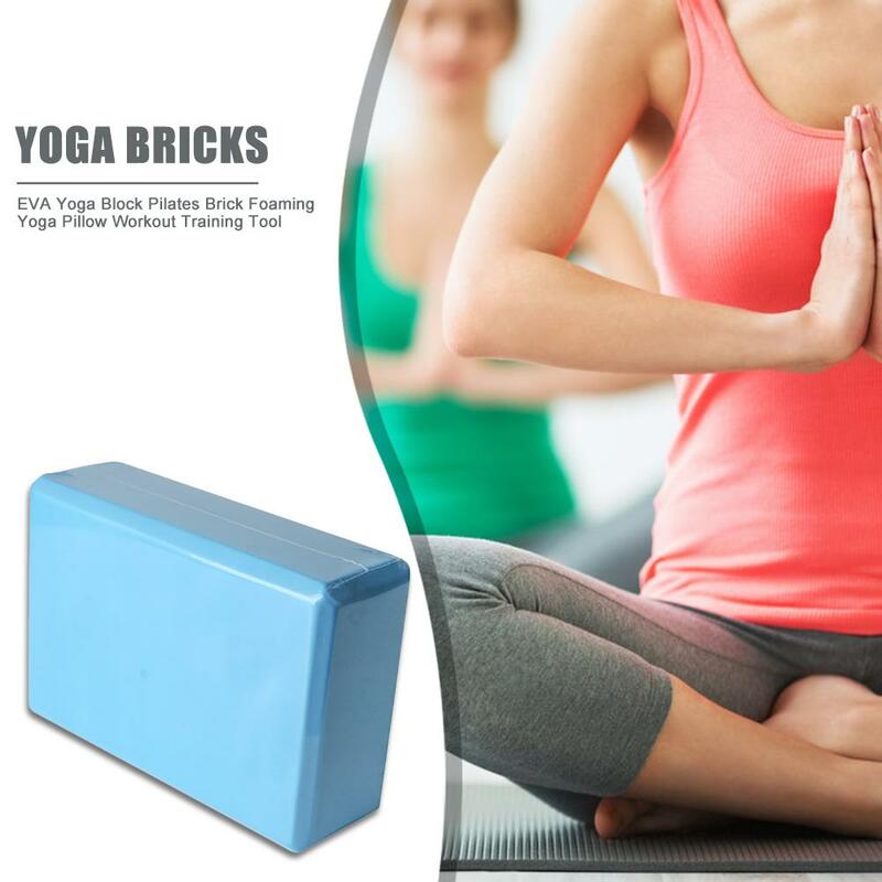 Eva bloco de yoga pilates tijolo espuma yoga travesseiro treino treinamento ginásio ferramenta reforçar almofada alongamento corpo moldar saúde