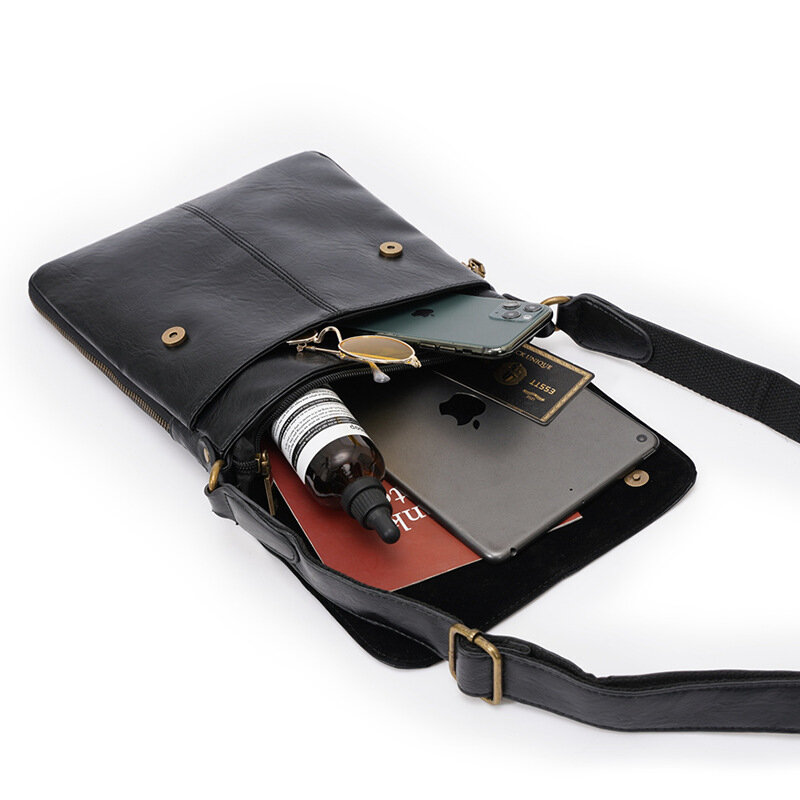 الأعمال جلدية حقيبة كروسبودي الرجال صغيرة سوداء الكورية نمط حقيبة كتف مصمم عادية الذكور حقيبة يد فاخرة Sacoche HommeXA214C