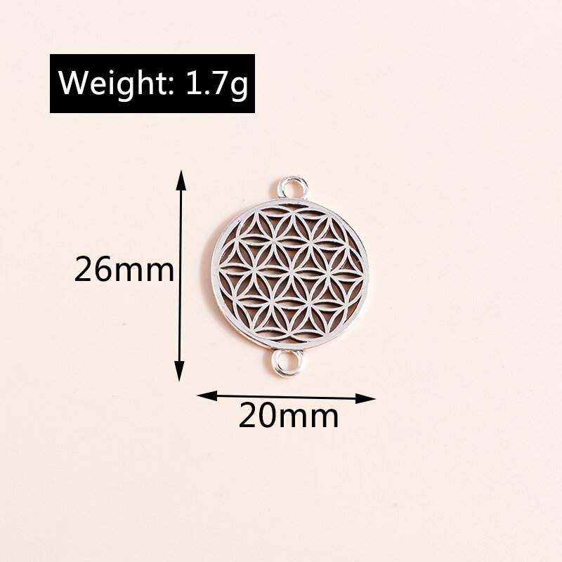 15pcs 26*20mm Alloy Pattern Flowers Charms Connectors for Bracelet Necklaces Diy Jewelry Making Accessories Handmade Craft