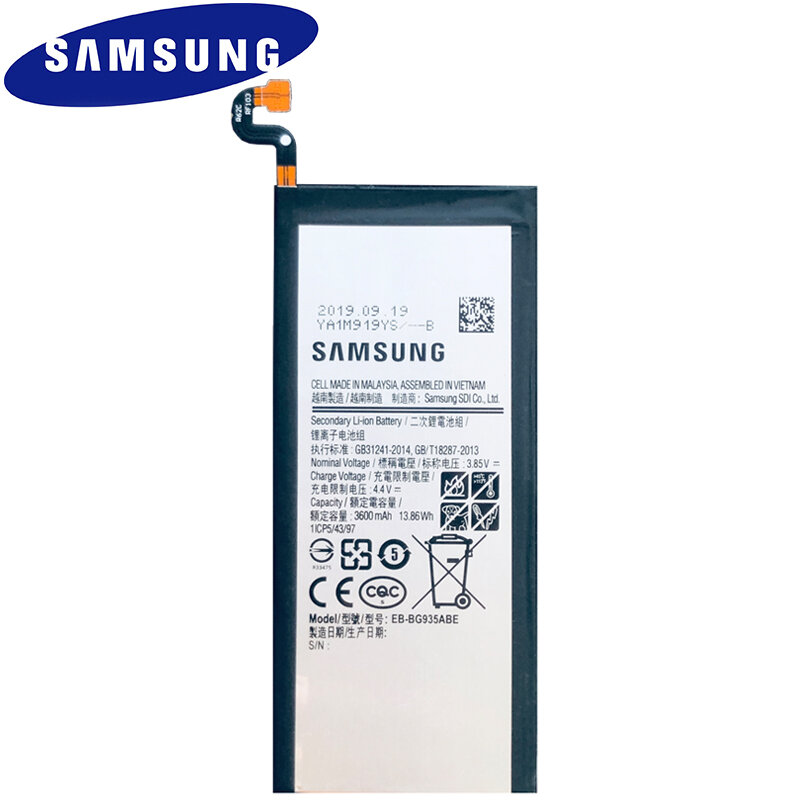 Samsung-bateria de celular 100% original para samsung galaxy s7 edge, bateria autêntica de 3600mah e g9350, g935fd