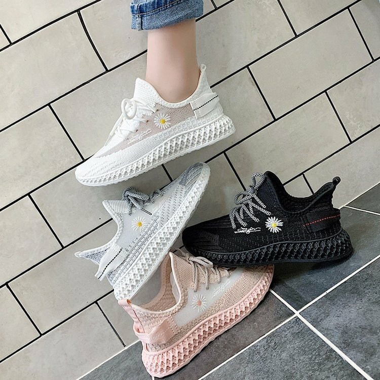 2021 Women's Flat Breathable Shoes Female Casual Ladies Mesh Sneakers Walking Running Shoes Female Office Shallow Fabric Shoes