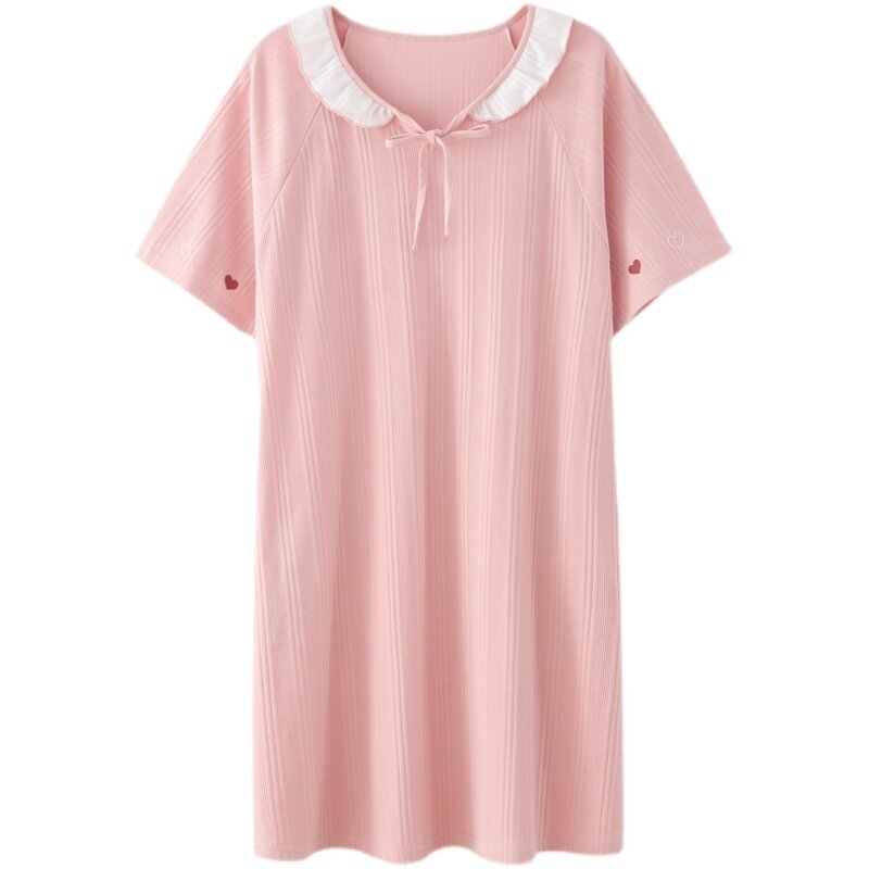 Женская летняя ночная рубашка с коротким рукавом, новинка 2021, летняя тонкая Милая Домашняя одежда из чистого хлопка для студенток