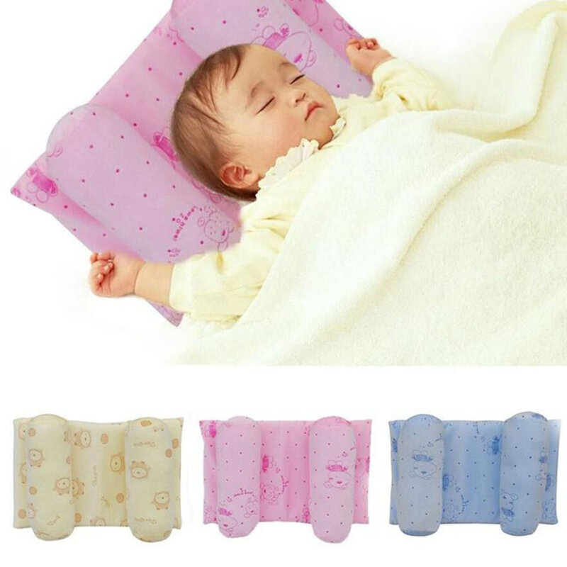 Детская подушка с защитой от головы, регулируемая подушка с пенным наполнителем с эффектом памяти, для новорожденных, для сна, для позиционе...