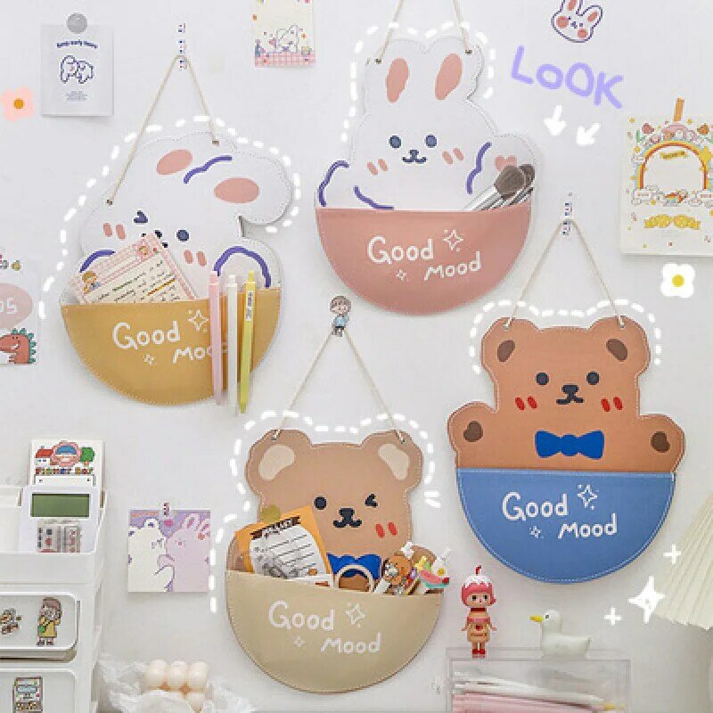 2022 Cute Student Hang on the Wall Behind Door Storage Bag Bedroom Renting Dormitory Hanging Bedside Wall-mounted Sundries