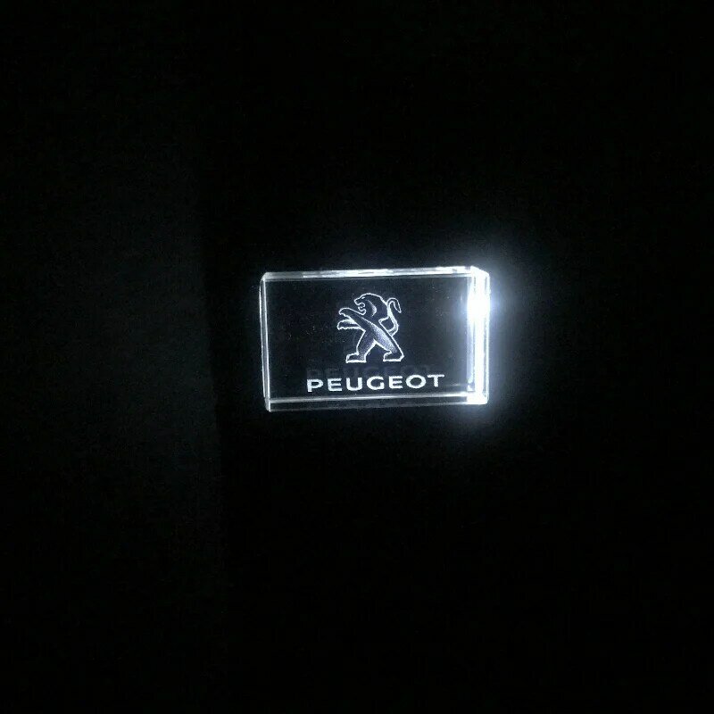 Peugeot Car Logo Sign crystal USB flash drive 4GB 8GB 16GB 32GB 64GB 128GB custom Logo  External Storage memory stick u disk