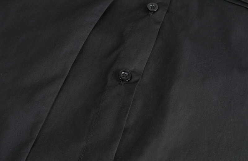 EAM-blusa asimétrica de talla grande con hebilla para mujer, camisa holgada de manga larga con solapa, a la moda, para primavera y otoño, 2021, 1DD4238