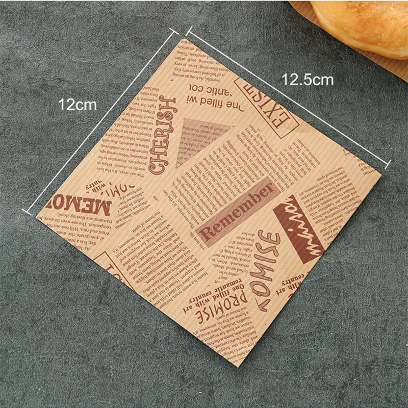 LBSISI 생활 50pcs 도넛 식품 크래프트 종이 가방 샌드위치 빵 방수 종이 가방 베이킹 액세서리 웨딩 장식