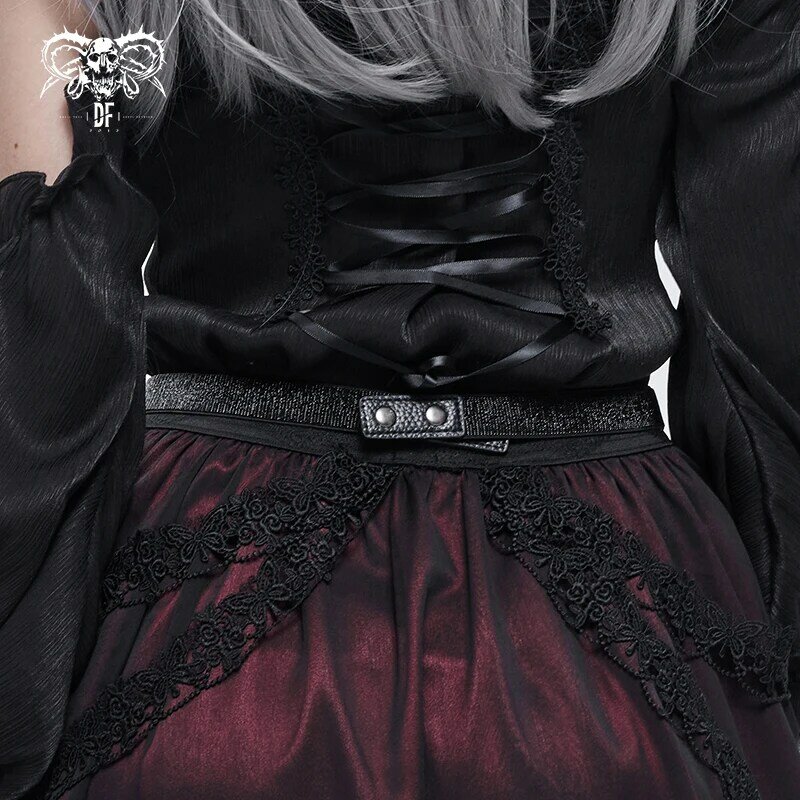 Cinturón estilo explosión gótico para mujer, chaqueta versátil, falda, banda elástica, cierre de cintura