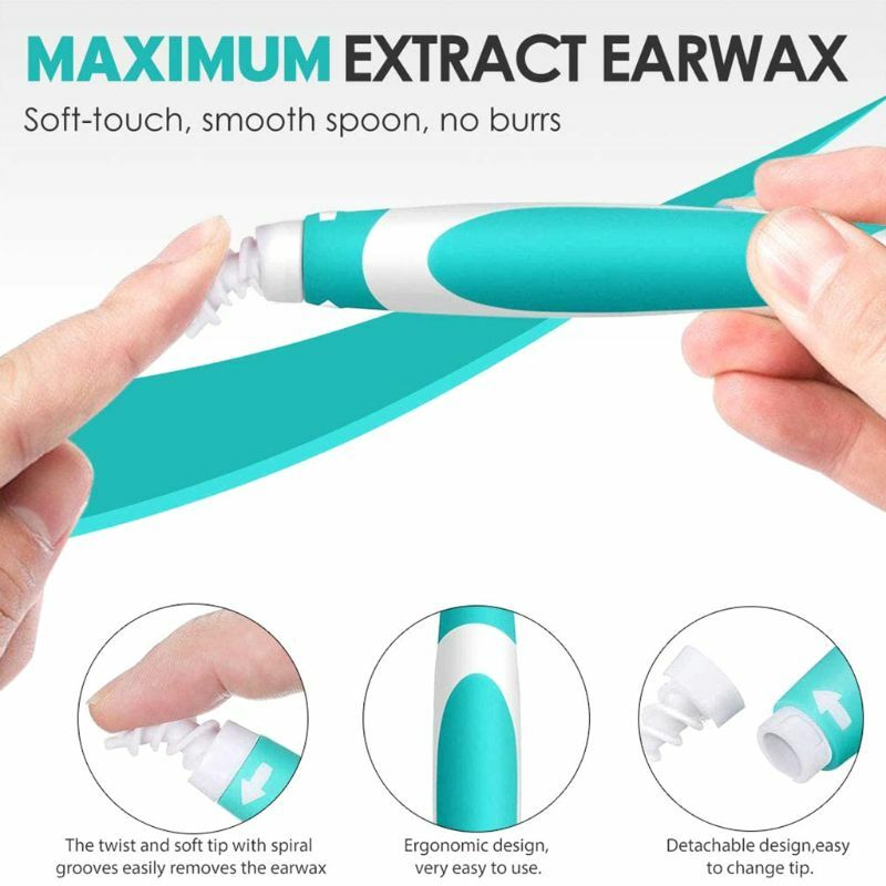 Oorreiniger Earpick Oren Wax Remover Spiraal Oorsmeer Met 16 Vervanging Tips Care Tools Gemakkelijk Te Gebruiken