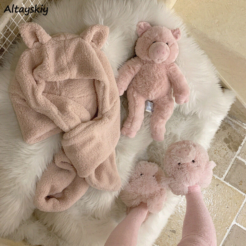 หมวกผ้าพันคอถุงมือชุดผู้หญิงUlzzangวิทยาลัยหวานChic Trendy Soft DailyหญิงBasic Simpleฤดูหนาวสบายๆสไตล์สุภาพสตรี