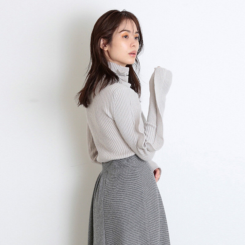 Suéter de cuello alto para mujer, Jersey informal de moda, de madera fina, tejido en la oreja, novedad de otoño, 2020