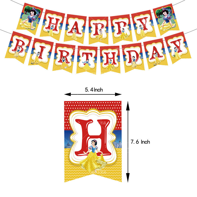 Disney Tuyết-Công Chúa Màu Trắng Bóng Tuyết-Công Chúa Màu Trắng Banner Happy Birthday Bánh Quán Quân Cho Bé Cho Tiệc Trẻ Em đồ Chơi