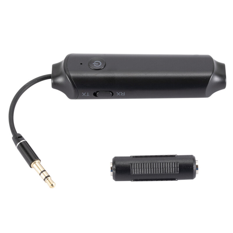 Grwibeou bt 5.0 adaptador de áudio sem fio 2-em-1 receptor de áudio e transmissor de modo duplo adaptador portátil preto