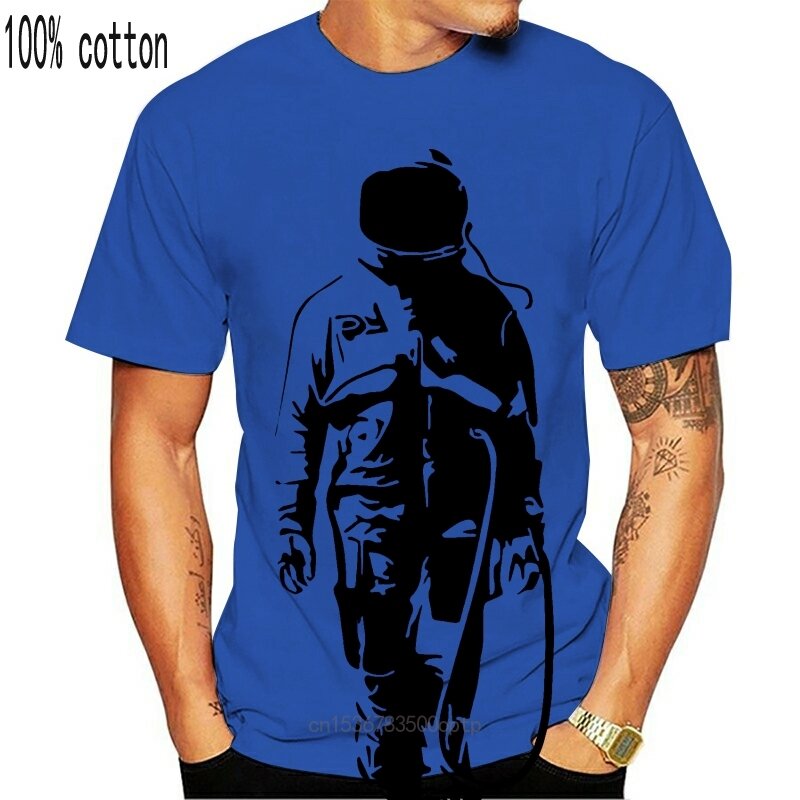 Nova arte de rua banksy astronauta espaço terno estêncil hipster arte dos homens roupas t camisa algodão manga curta camisa
