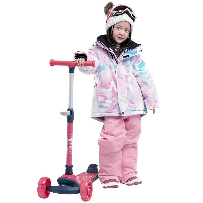 Crianças terno de esqui meninas 2 peças snowsuits à prova dwaterproof água macacões de esqui snowboard casacos para o inverno ao ar livre snowsuit pacote