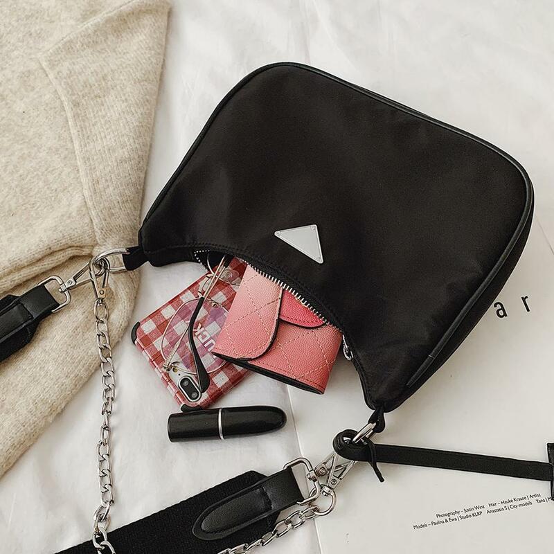 Moda Crossbody torebki damskie czarne pojedyncze torby na ramię wodoodporne Oxford tekstylne Messenger proste kobiece torby na karty Bolsas