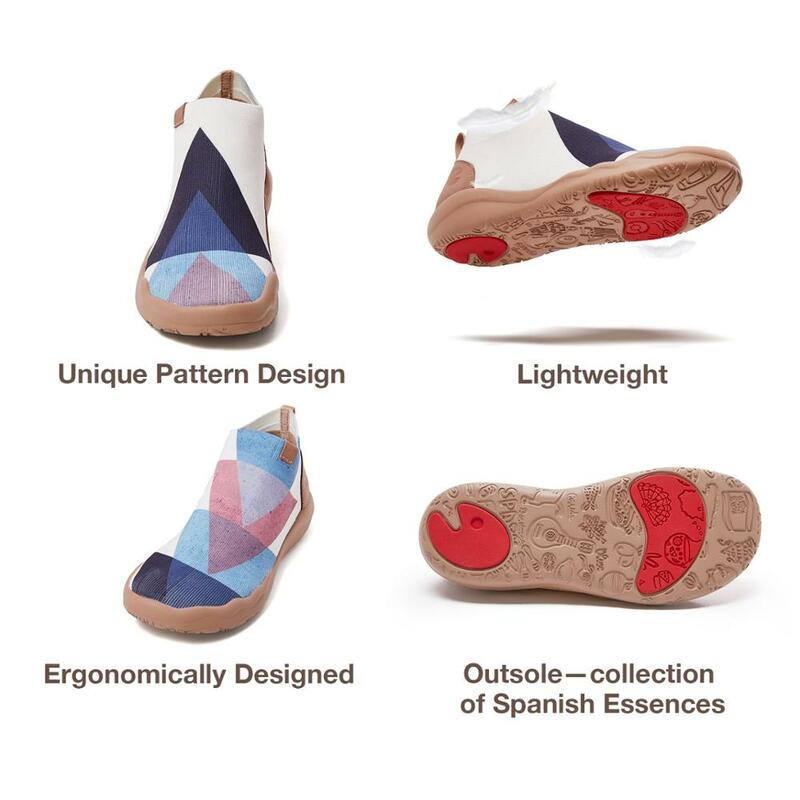 Uin女性ブーツローファーカジュアルニット2021現代アートシリーズベア三角形キッズコンフォートスリップ靴