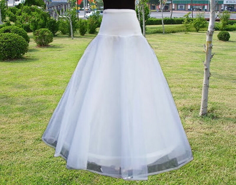 Linha a branco vestidos de noiva saia de saia nova vestido desliza 1 hoop moda quente