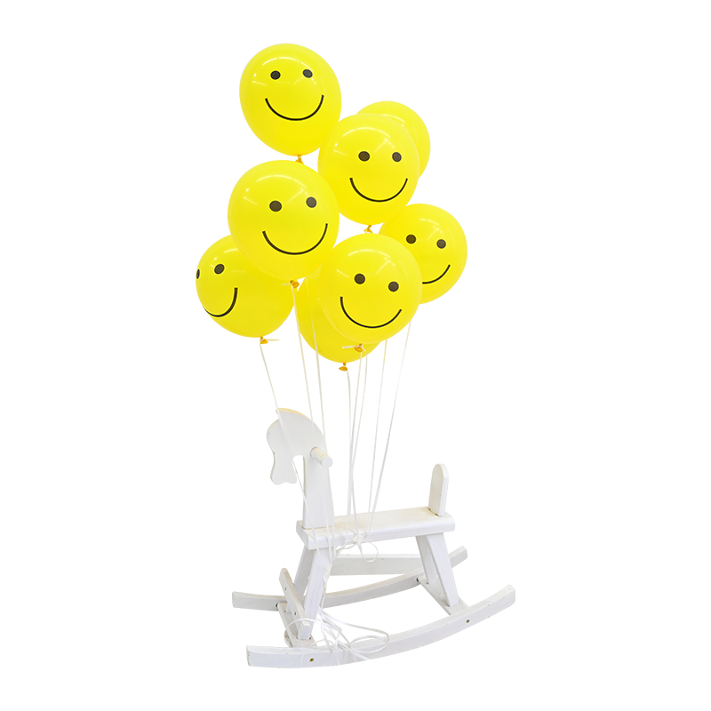 Baby shower balloon decoration Round smiley face 10pcs Birthday party balloons