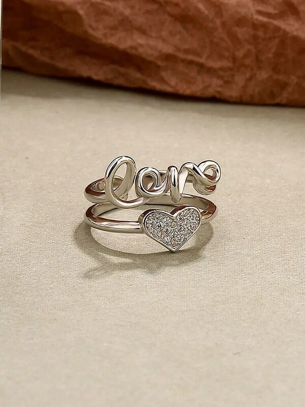 Ssteel aço prata esterlina 925 zircão anel oco minoria presente para as mulheres minimalista casamento anéis ajustáveis 2021 tendência jóias