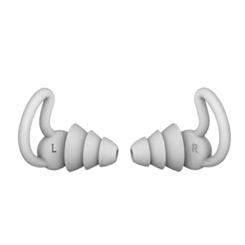 Tapones de silicona blanda para los oídos, 1 par, 2/3 capas, cónicos, auriculares con reducción de ruido U1JA