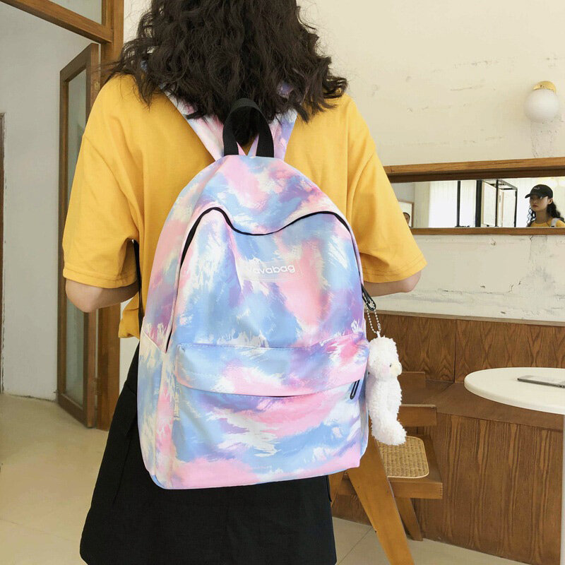 Mochila de moda estampada à prova d'água para mulheres menina adolescente estudante bolsa de livro escolar casual bolsa de ombro feminina